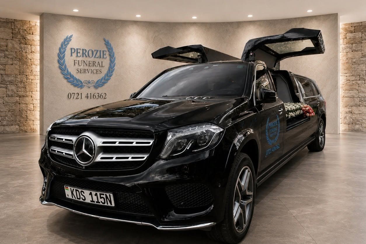 Mercedes-Benz E-class limousine hearse — Perozie Funeral Services